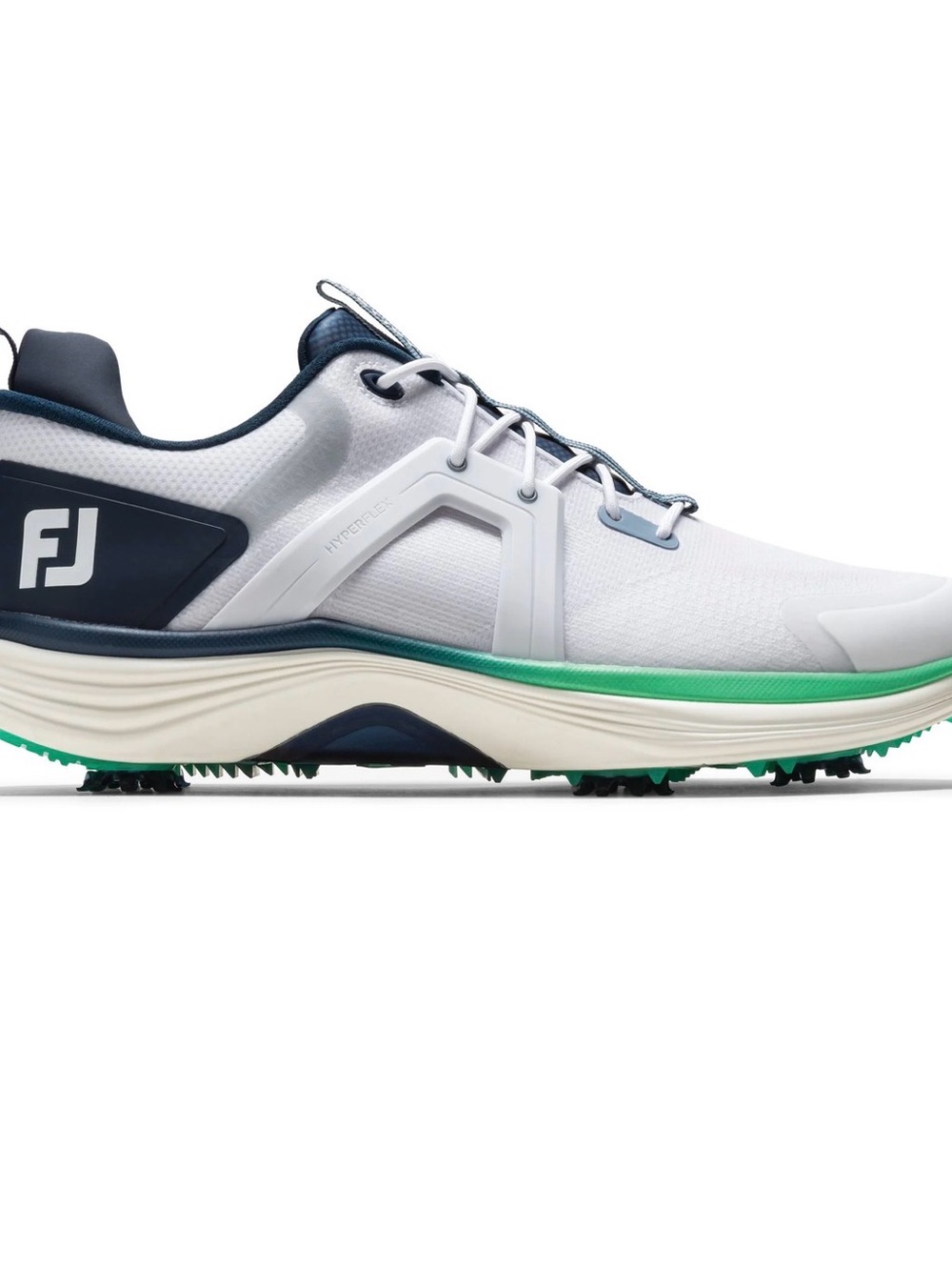 FootJoy HyperFlex Golf Shoes - White/Peacoat/Aquamarine Size 9